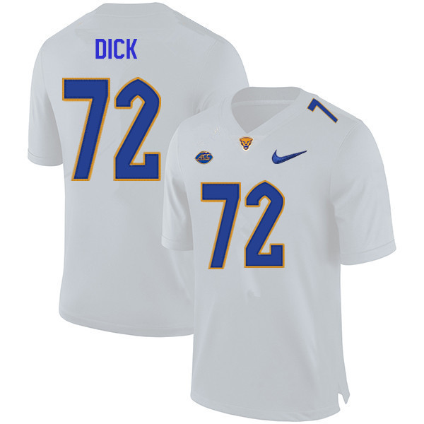 Men #72 Liam Dick Pitt Panthers College Football Jerseys Sale-White